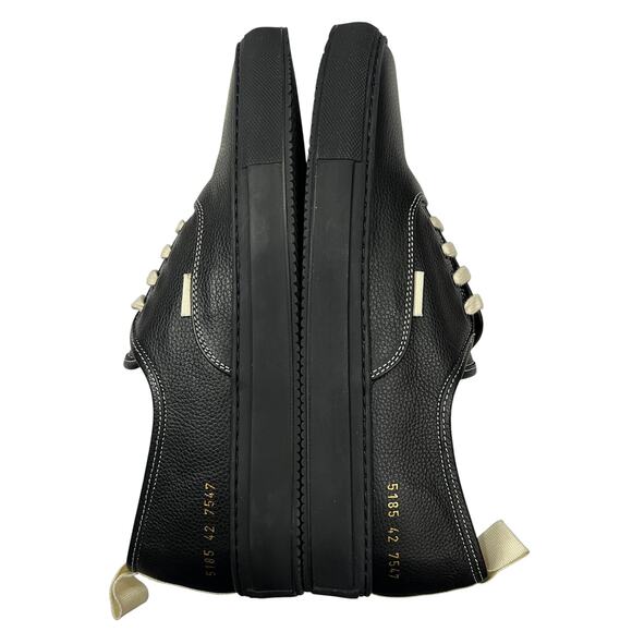 NEW COMMON PROJECTS Four Hole Low Sneakers Black Leather EU 42 US 9 Shoes ITALY - Picture 8 of 13